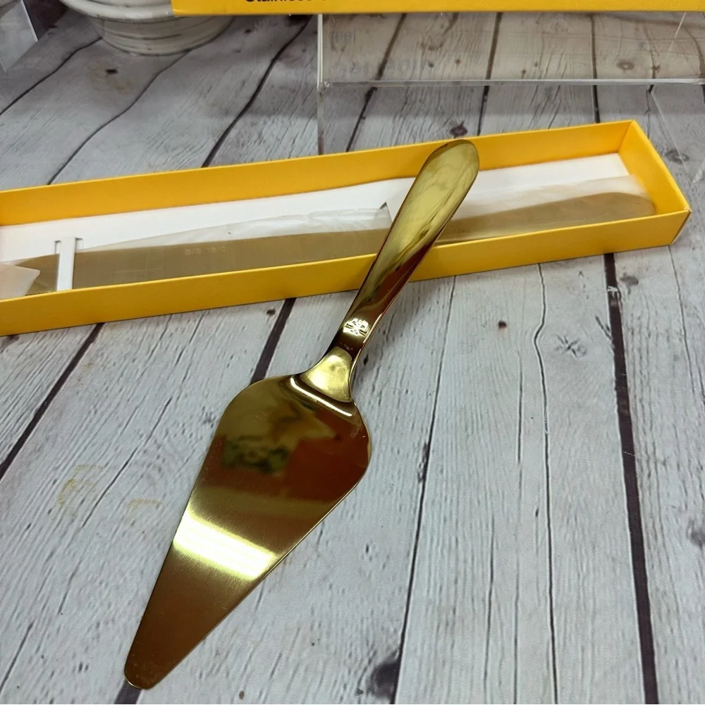 Eisinly Gold Cake Knife Server Set wedding formal stainless steel bridal shower